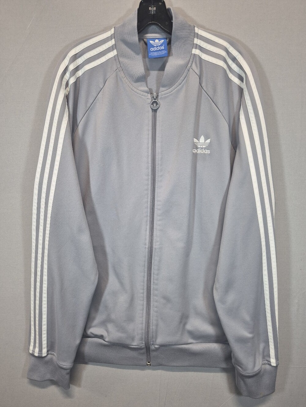 Adidas Originals SST Track Jacket Gray White 3-Stripe Trefoil Full Zip Men's XL